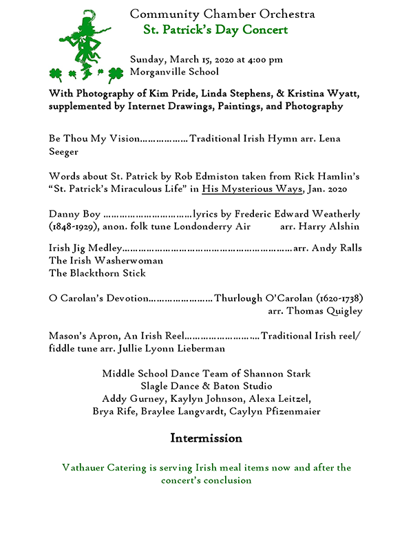 St Patricks Day Concert Program Page 1